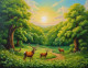 Nature's Heaven Forest Scenery Landscape Painting (ART-3319-112195) - Handpainted Art Painting - 48in X 30in