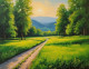 Nature's Heaven Mountains Sunrise Scenery Landscape Painting (ART-3319-112194) - Handpainted Art Painting - 36in X 24in