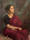 Indian Women In Sari (ART-16674-112207) - Handpainted Art Painting - 18in X 24in