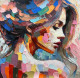 Figure Painting (ART-6706-112220) - Handpainted Art Painting - 24in X 24in