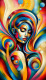 Female Abstract - 8 (PRT-8991-112185) - Canvas Art Print - 34in X 60in