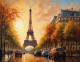 Heaven Nature Landscape Painting Of Eiffel Tower View (ART-3319-112254) - Handpainted Art Painting - 36in X 30in