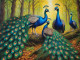 Peacock Painting- Nature's Treasure. (ART-3319-112260) - Handpainted Art Painting - 36in X 30in