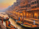 Varansi Ghat Painting (ART-3319-112313) - Handpainted Art Painting - 40in X 30in