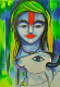 Krishna (ART-17065-112303) - Handpainted Art Painting - 12in X 16in
