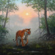 The Bengal Tiger's Path (PRT-15697-112424) - Canvas Art Print - 60in X 60in