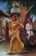 Rajasthani Lady In The Village (ART-1090-112454) - Handpainted Art Painting - 24in X 36in