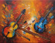Musical Abstract Painting (ART-3319-112554) - Handpainted Art Painting - 36in X 30in
