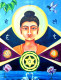 Budhha With Beej Mantras (ART-17129-112527) - Handpainted Art Painting - 18in X 24in