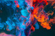 Blue And Red Smoke (PRT-16612-112767) - Canvas Art Print - 30in X 20in