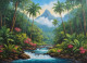 Forest Mountains Landscape Scenery Painting (ART-3319-113085) - Handpainted Art Painting - 36in X 24in