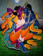 Raadha Krishna 1 (ART-3056-113132) - Handpainted Art Painting - 15in X 22in