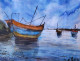 Serene Voyage (ART-7389-113203) - Handpainted Art Painting - 13in X 10in
