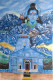 Kedarnath Temple With Shivji (ART-17084-113199) - Handpainted Art Painting - 24in X 36in