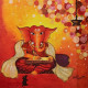 Ganesh (PRT-8744-113253) - Canvas Art Print - 18in X 18in