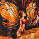 The Magic Wings (ART-2571-113315) - Handpainted Art Painting - 18in X 18in