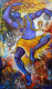 SHIVA TANDAVA (ART-82-113309) - Handpainted Art Painting - 36in X 60in