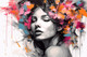 Modern Abstract Lady Artwork (PRT_15896) - Canvas Art Print - 35in X 23in