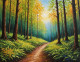 Way To Peace- Nature's Heaven Sunrise Landscapes Paintings (ART-3319-113381) - Handpainted Art Painting - 36in X 24in