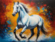 Abstract Horse Paintings (ART-3319-113376) - Handpainted Art Painting - 48in X 30in