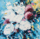 Ecstatic White Flowers Painting (ART-2571-113477) - Handpainted Art Painting - 18in X 18in