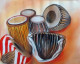 Dhol Painting (ART-16757-113368) - Handpainted Art Painting - 19in X 15in