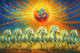 Celestial Gallop Of Sacred Light | Om-Powered Charge Of Eternity | Abstract, Spiritual (PRT-15697-113615) - Canvas Art Print - 60in X 40in