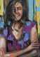 Woman Painting-The Smile (ART-2571-113611) - Handpainted Art Painting - 18in X 26in