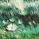 White Waterlilies Painting (ART-2571-113534) - Handpainted Art Painting - 18in X 18in