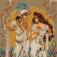 Radha Krishna Samvad – Eternal Spiritual Bliss (ART-2571-113506) - Handpainted Art Painting - 18in X 18in