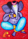 Ganapati (ART-16119-113526) - Handpainted Art Painting - 11in X 15in