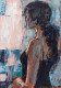 Woman Painting - The Window (ART-2571-113609) - Handpainted Art Painting - 18in X 26in