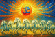 Celestial Gallop Of Sacred Light Om (Right To Left) | Abstract, Spiritual Canvas Art Print (PRT-15697-113642) - Canvas Art Print - 60in X 40in