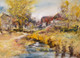 VIllage Abstract Scene (PRT_15927) - Canvas Art Print - 41in X 30in