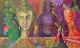 Lord Buddha And Sukeshini,(B2) Buddhist Stories, Jataka Tales, (ART-15639-113655) - Handpainted Art Painting - 30in X 18in