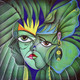 Abstract Faces (PRT_15943) - Canvas Art Print - 27in X 27in