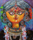 Maa Durga (ART-3134-113715) - Handpainted Art Painting - 10in X 12in