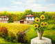 Sunflower Farm (PRT_15978) - Canvas Art Print - 38in X 30in