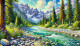 The Song Of The Mountain Stream (PRT-16747-113810) - Canvas Art Print - 30in X 17in