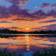 Fire In Sky (PRT-15697-113940) - Canvas Art Print - 36in X 36in