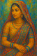 Indian Beautiful Woman (PRT-8645-113903) - Canvas Art Print - 12in X 18in