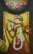 Melody Of The Lotus (ART-6351-113927) - Handpainted Art Painting - 28in X 46in