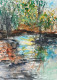 Reflections On A Creek (ART-8841-114054) - Handpainted Art Painting - 8in X 11in