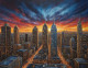 Heaven View Of Skylines From Sky (ART-3319-114098) - Handpainted Art Painting - 56in X 36in