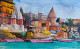 Banaras Ghat (ART-7901-114121) - Handpainted Art Painting - 22in X 13in