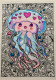 Jellyfish Drawing (ART-17309-114084) - Handpainted Art Painting - 8in X 11in