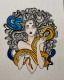 Medusa Mandala Drawing (ART-17309-114141) - Handpainted Art Painting - 8in X 12in