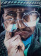 Old Man Hyper Realistic Portrait (ART-17287-114124) - Handpainted Art Painting - 20in X 28in