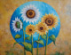 Abstract Sunflowers Painting (ART-3319-114336) - Handpainted Art Painting - 36in X 24in