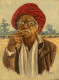 The Smoker (ART-15644-114390) - Handpainted Art Painting - 12in X 16in